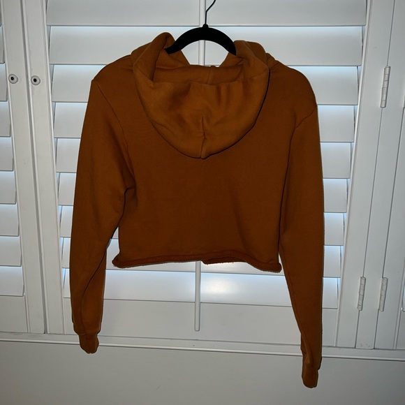 Hanes x Karla Cropped Hoodie in Burnt Orange - Picture 2 of 3